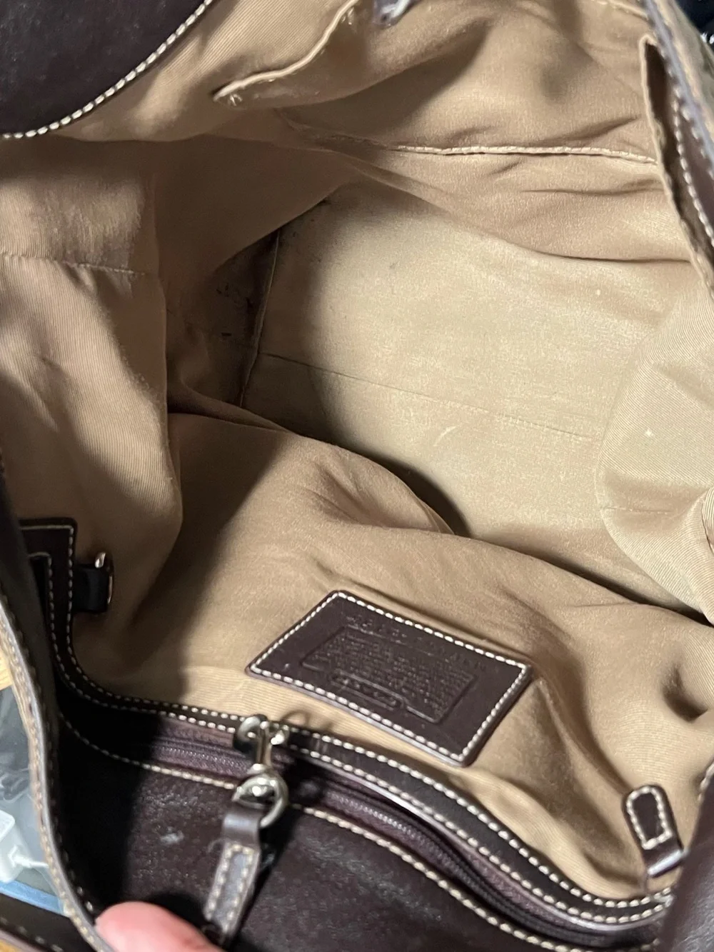 Coach Brown Signature Canvas and Dark Brown Leather Hobo